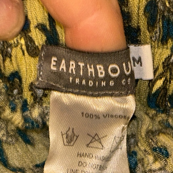 Earthbound Trading Co Maxi Skirt Women’s M Green Boho Button Front 132 - Picture 4 of 6